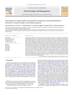 Assessment of sugar maple tree growth in - Archipel