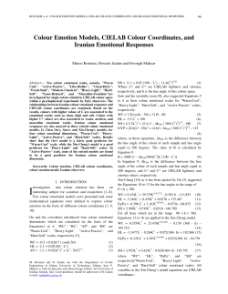 Colour Emotion Models, CIELAB Colour Coordinates, and Iranian