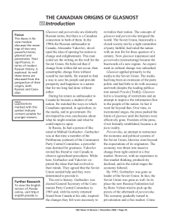 The Canadian Origins of Glasnost