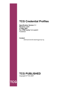 TCG Credential Profiles - Trusted Computing Group