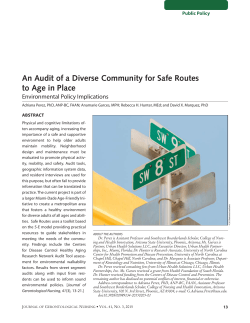 An Audit of a Diverse Community for Safe Routes to Age in Place