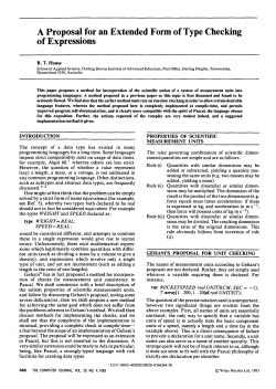 A Proposal for an Extended Form of Type Checking of Expressions