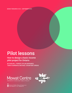 Pilot Lessons: How to design a basic income pilot project for Ontario