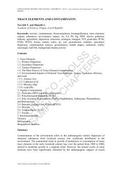 Trace Elements and Contaminants