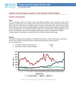 Dengue Situation Update Number 450 Update on the dengue