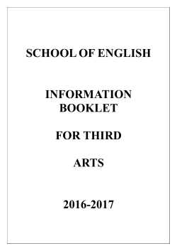3rd Year Booklet 2016-17