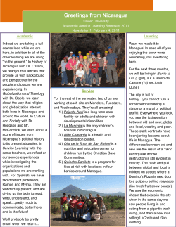 Nicaragua 2011 Newsletter 1