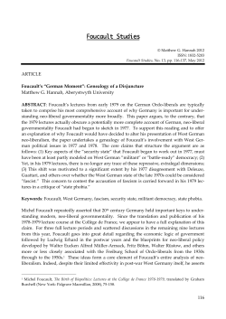 Foucault`s “German Moment” - Journal of Business Anthropology