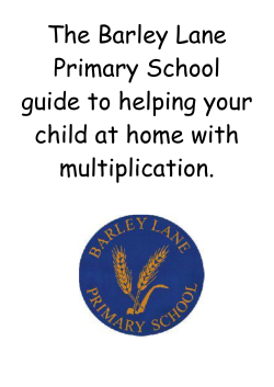 multiplication guide - Barley Lane Primary School