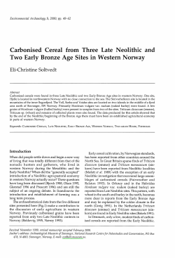 Carbonised Cereal from Three Late Neolithic and