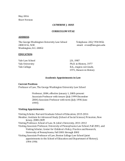 Curriculum Vitae - GW Law - The George Washington University
