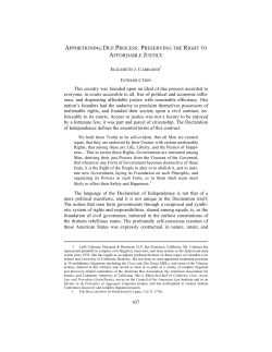 Apportioning Due Process: Preserving the Right to Affordable Justice