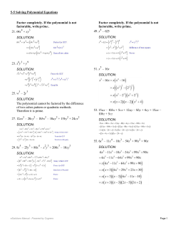 Factor completely. If the polynomial is not factorable