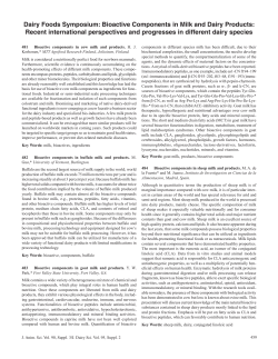 Bioactive Components in Milk and Dairy Products