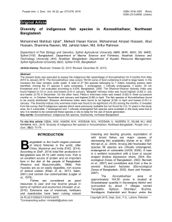 Diversity of indigenous fish species in Konoskhaihaor, Northeast