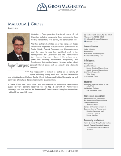 Malcolm J. Gross - Gross McGinley LLP