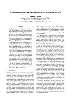 A comparison of sub-word indexing methods for information retrieval