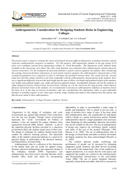 Anthropometric Consideration For Designing Students