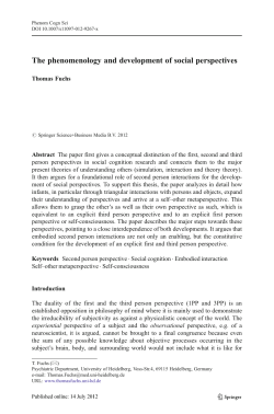 The phenomenology and development of social