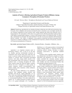 Analysis of Factors Affecting Agricultural Organic Products Diffusion