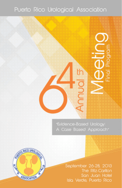 PRUA 2013 - Final Program - Puerto Rico Urological Association