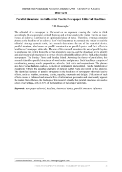 Parallel Structure: An Influential Tool in Newspaper Editorial