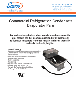 Condensate Evap Drain Pan