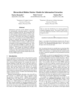 Hierarchical Hidden Markov Models for Information Extraction