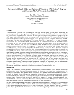 Post-apartheid South Africa and Patterns of Violence in J.M.