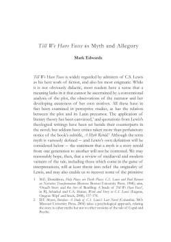 Till We Have Faces as Myth and Allegory