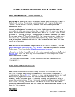 Secular Music in the Middle Ages