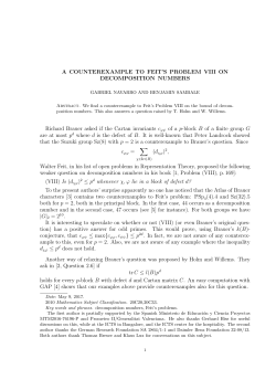 A COUNTEREXAMPLE TO FEIT`S PROBLEM VIII ON