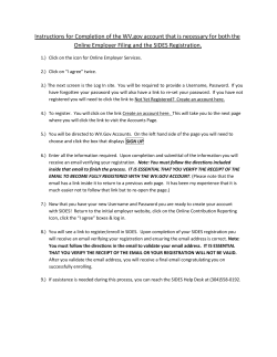 Instructions for Completion of the WV.gov account that is necessary
