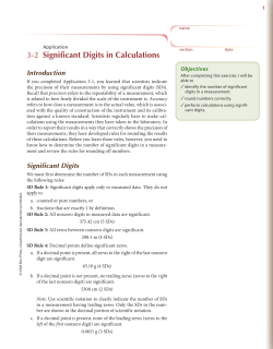 3-2 Significant Digits in Calculations