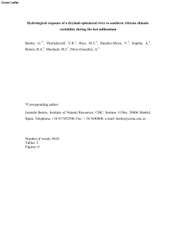 Hydrological response of a dryland ephemeral river to southern