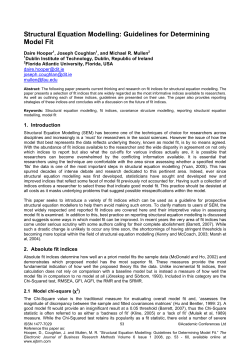 Structural Equation Modelling: Guidelines for Determining Model Fit