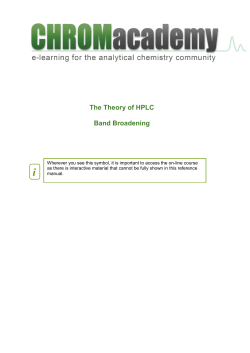 Theory of HPLC Band Broadening