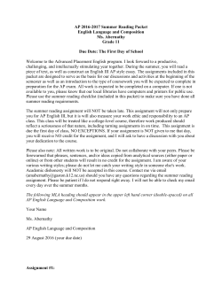 AP 2016-2017 Summer Reading Packet English Language and