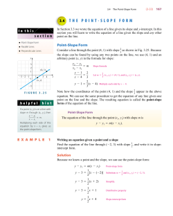 The Point-Slope Form