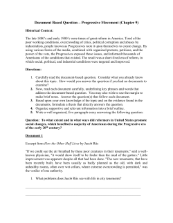 Document Based Question &ndash; Progressive Movement