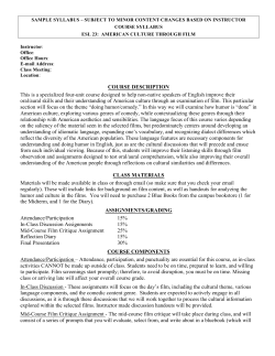 ESL 23 - American Culture through Film - Writing Programs