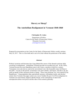 The Antebellum Realignment in Vermont 1840-1860