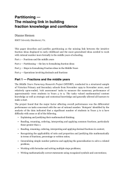 Partitioning &mdash; The missing link in building fraction knowledge and