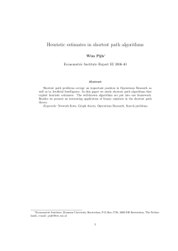 Heuristic estimates in shortest path algorithms