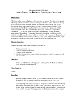 Introduction This lesson plan explores the theory of comparative