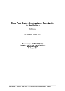Global Food Chains&mdash;Constraints and Opportunities for