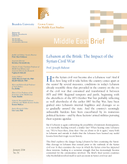 Lebanon at the Brink: The Impact of the Syrian Civil War