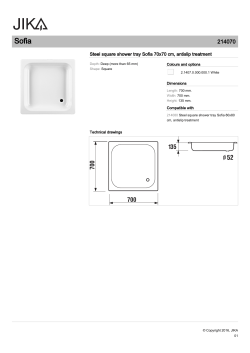 Steel square shower tray Sofia 70x70 cm, antislip treatment