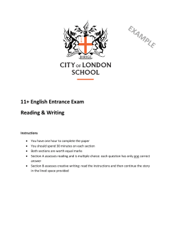 11+ English Specimen paper