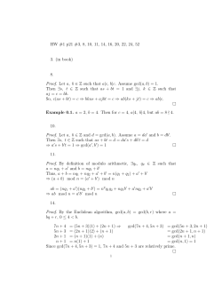 HW #1 p21 #3, 8, 10, 11, 14, 16, 20, 22, 24, 52 3. (in book) 8. Proof